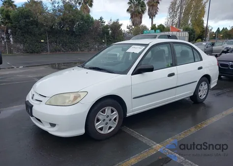 2004 Honda Civic Vp из США, поврежденный, VIN 2HGES16334H536208